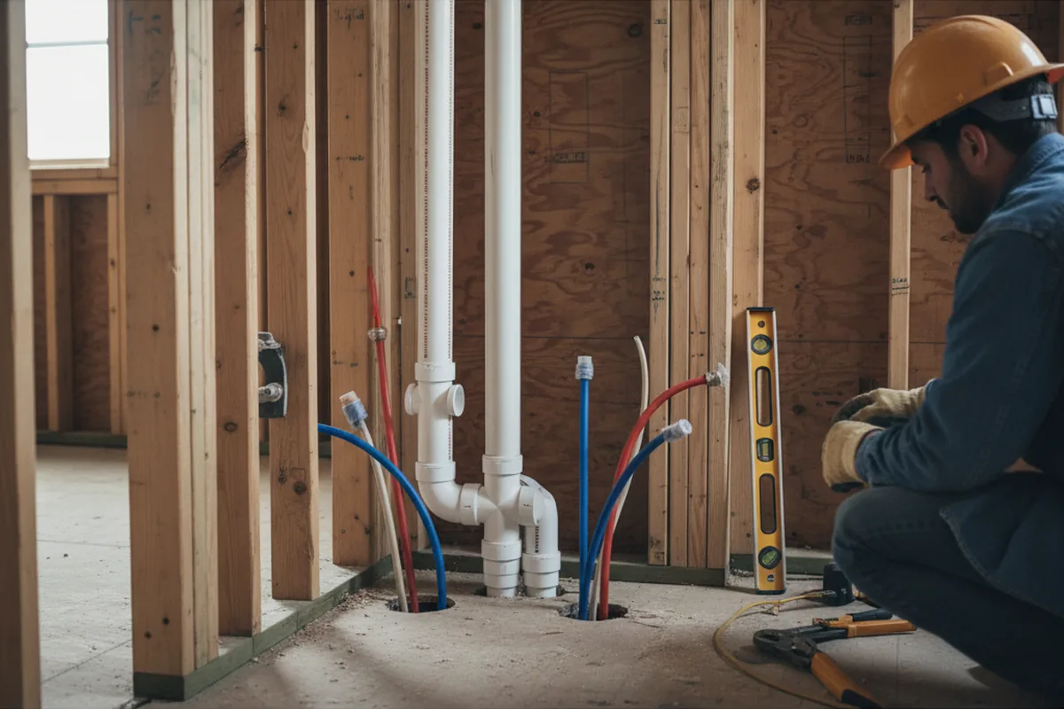 Drain and supply rough-in during Garbage Disposal Repair in Macatawa